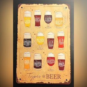 Types of beer sign